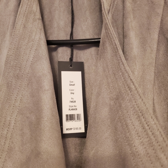 NWT gray suede waterfall vest - Picture 2 of 2
